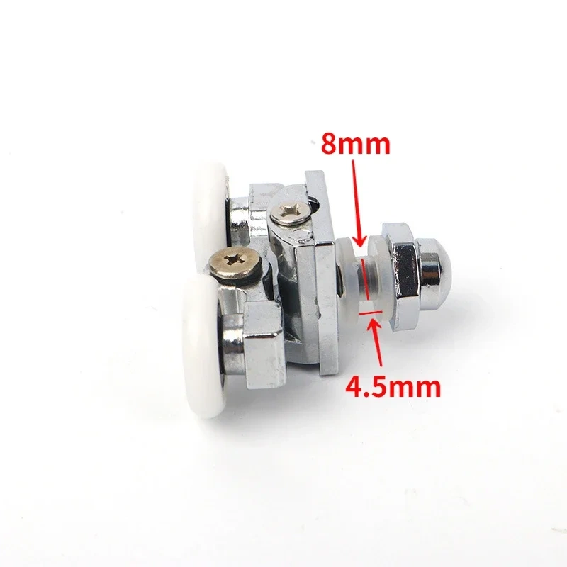 1pcs 23/25mm Electroplated aluminum alloy spring wheel bathroom glass door pulley double pulley Shower room accessories