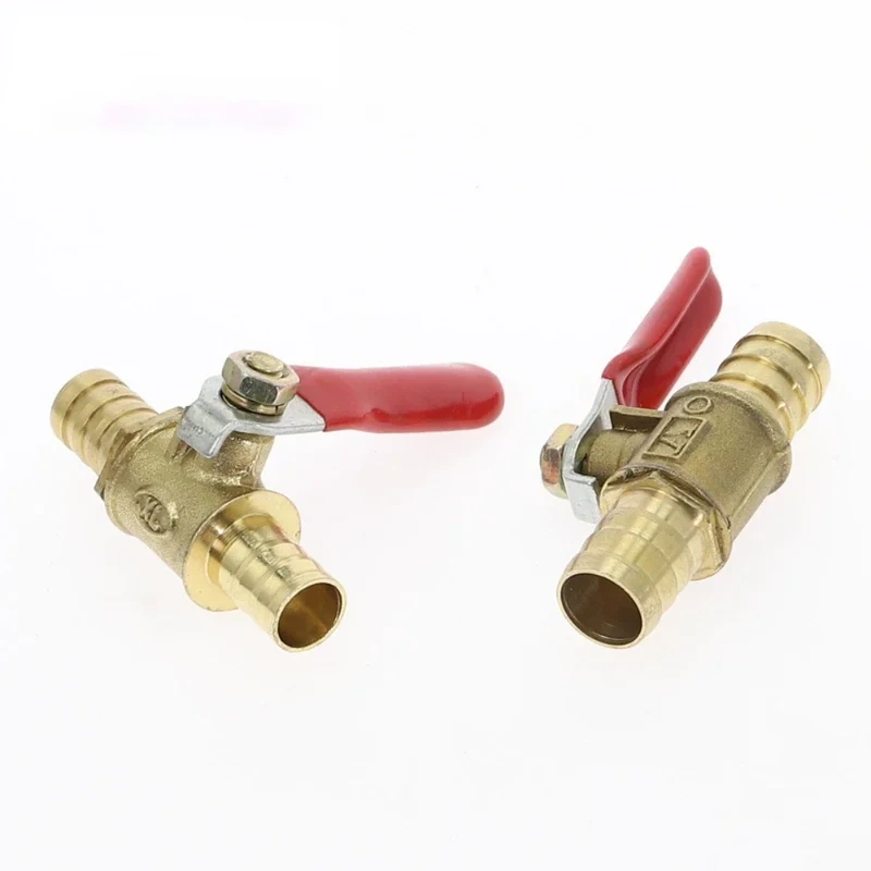 1pcs small Valve 6mm 8mm 10mm 12mm Hose Barb Inline Brass Water Oil Air Gas Fuel Line Shutoff Ball Valve Pipe Fittings