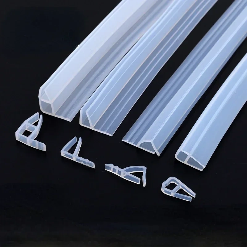 5M F/U/H/A Shape glass sealing Frameless Shower door window balcony screen Silicone sealing strip thickness of wind deflector