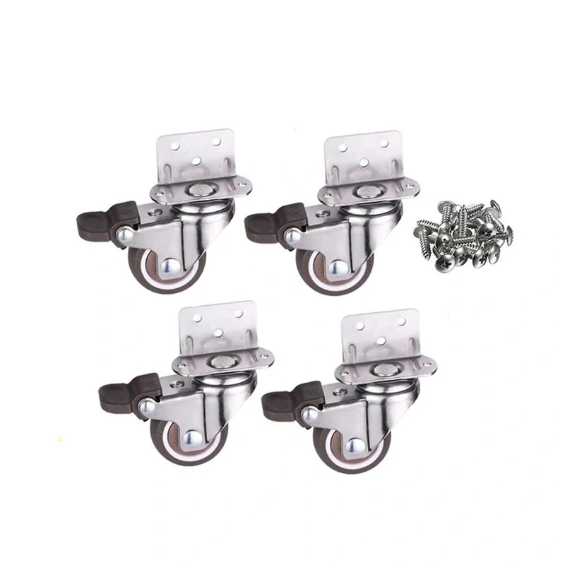 4PCS Furniture Caster Wheels Heavy Duty Universal Carriage Wheel for Baby Crib Bed Cart Trolley Wheelchair Office Chair
