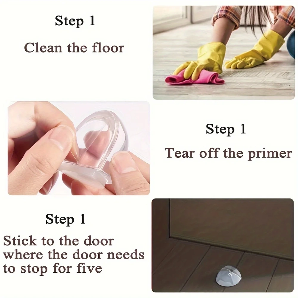 1pc Floor Door Stopper No Drill Shower Door Stopper Self Adhesive Door Stoppers Wall Protectors Acrylic Stoppers