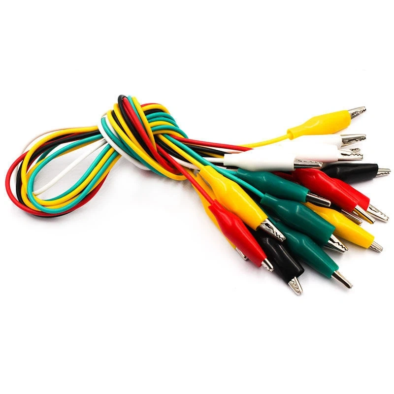 10pcs 50cm Alligator Clips  Portable Double-ended  Crocodile Cable Multifunctional  Jumper Wire Test Leads