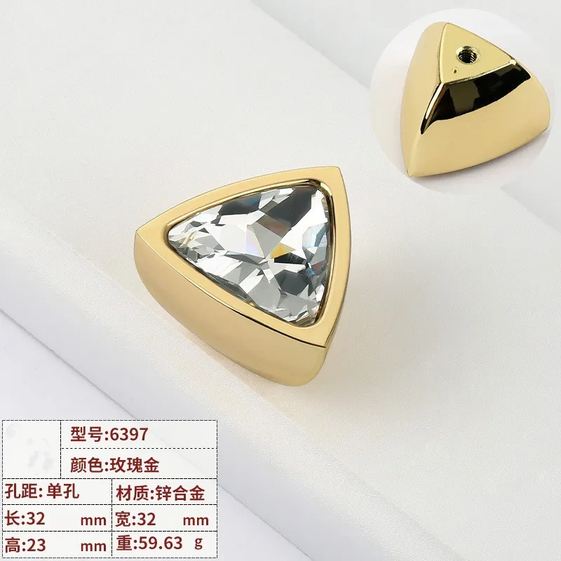 Nordic Gold Diamond Knobs and Handles Drawer Pulls Wardrobe Cabinet Door Handles Crystal Drawer Knobs Furniture Hardware