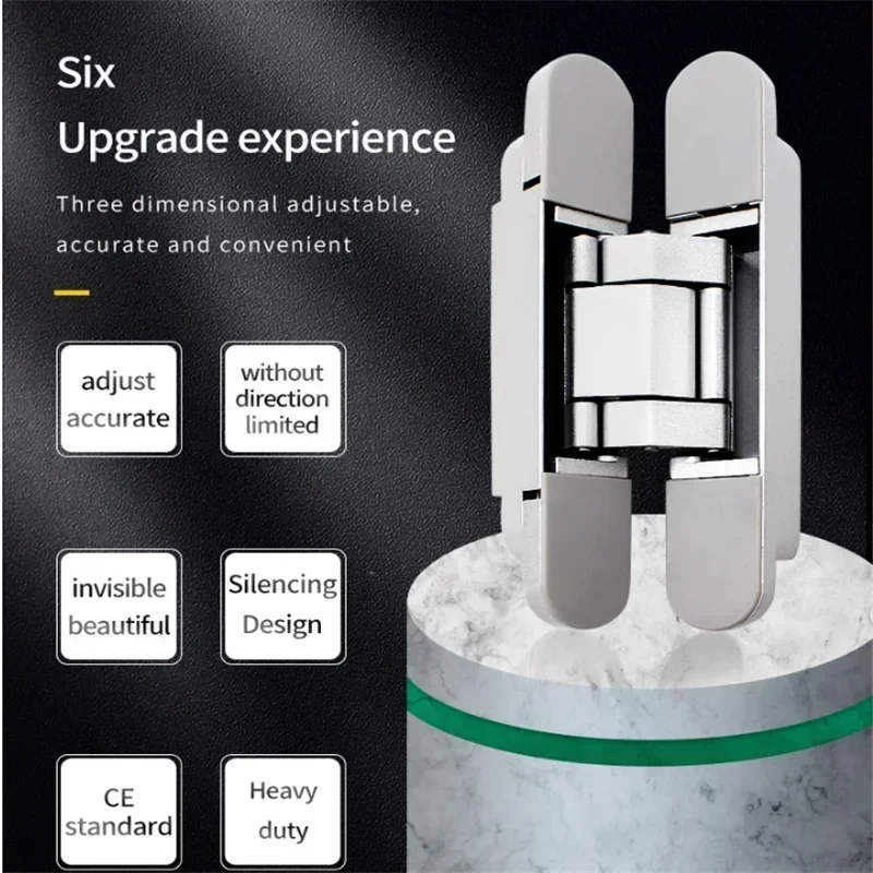 1pcs Invisible hinge 3D adjustable hidden wooden door hinge Folding door hidden cross hinge