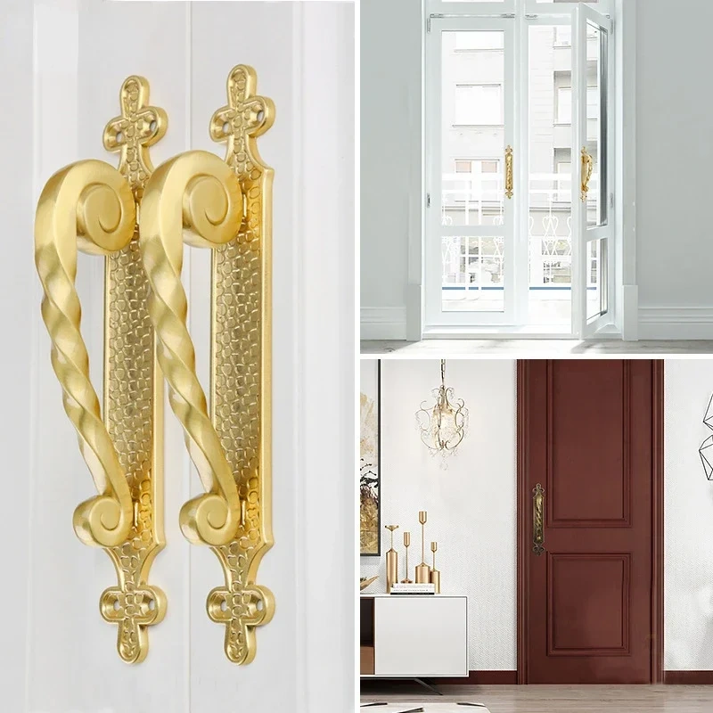 1pcs European Style Retro Brass Door Handles Living Room Bedroom Bronze Door Handles for Interior Doors Handles for Furniture