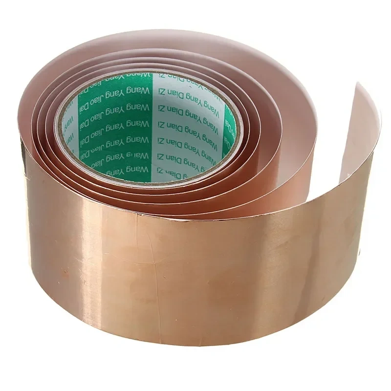 0.065x50mmx1m Copper Foil Tape Single Conductive Self Adhesive Gold
