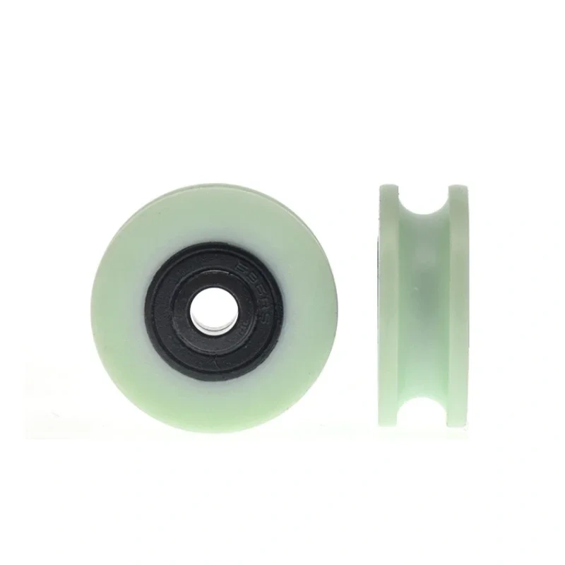 10pcs 5*26.5*10mm U groove rolling double bearing plastic pulley, wire rope / over line nylon wheel / suspension rust preventio