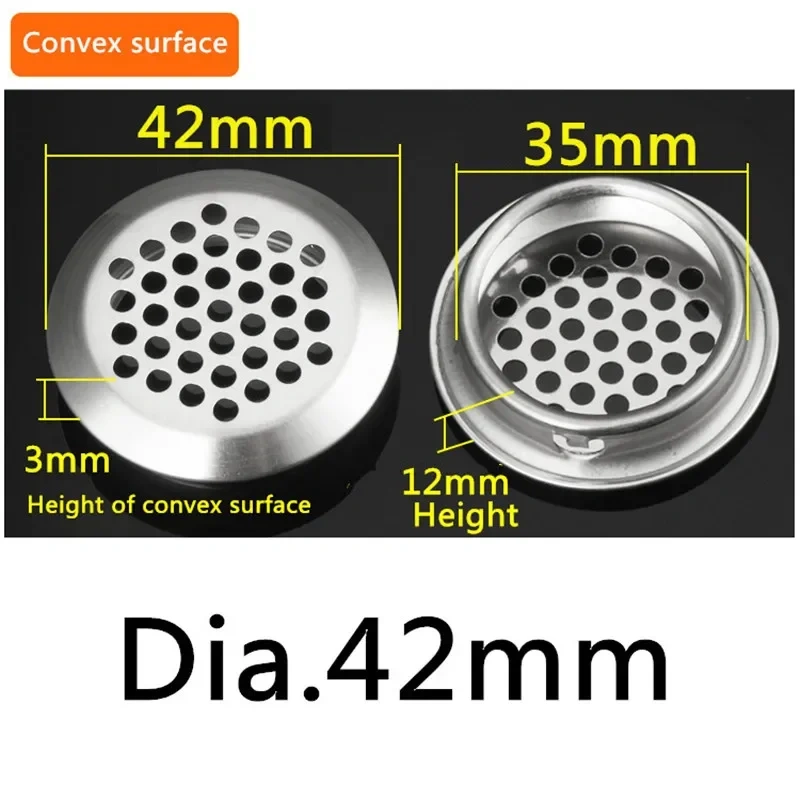 5pcs Wardrobe Cabinet Mesh Hole Air Vent Louver Ventilation Cover Stainless Steel Cutting hole Dia.19mm/25mm/29mm/35mm/53mm