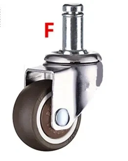 1/1.25/1.5/2 Inch Furniture Casters Wheels  Rubber Swivel Castor Trolley with brake