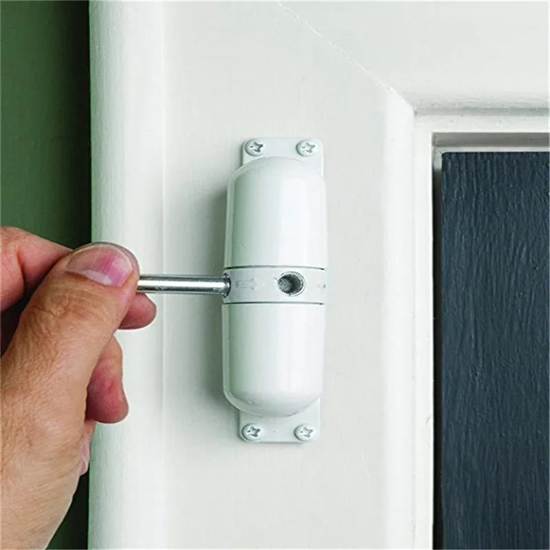 White Spring Closing Door  Zinc Alloy Adjustable Surface Mounted Automatic Door Closer Fire Rated Door Stopper Door Hardware