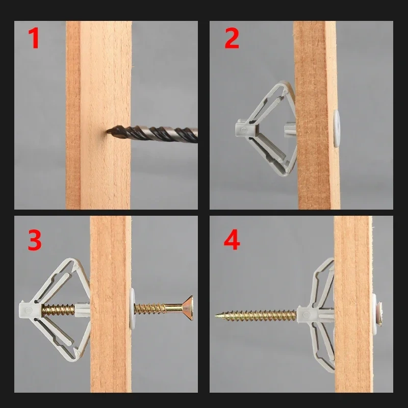 Nylon Aircraft Shape Butterfly Type Plastic Gypsum Board Anchors Drywall Fixings Screw Curtain Wall Gypsum Outlet Expansion Tube