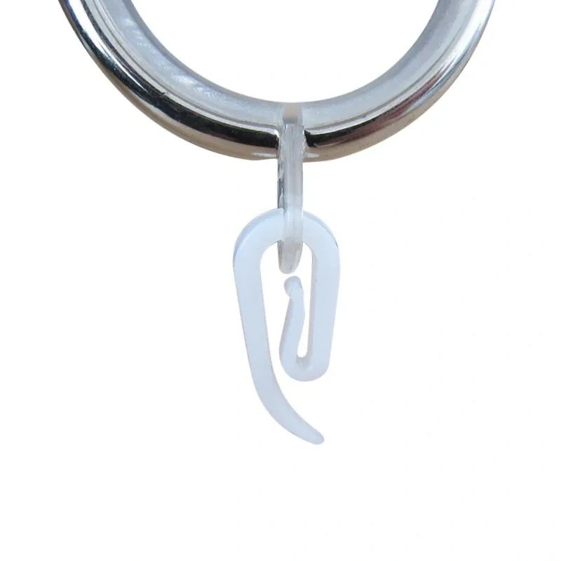 100pcs/pack Plastic 6 Shape Curtain Hooks Window Hanger Curtain Poles Tracks Accessories