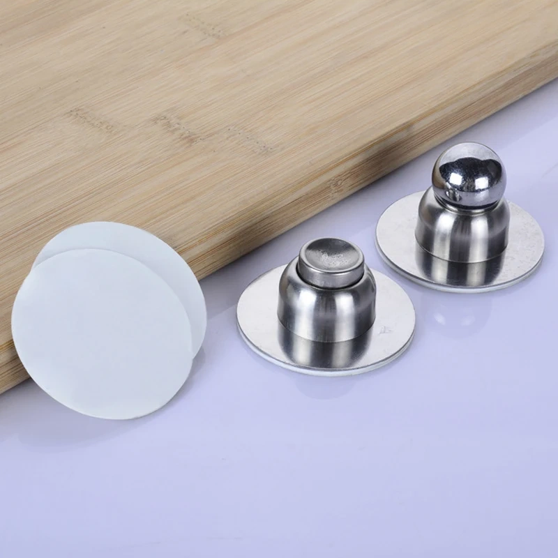 Stainless Steel Sliver Magnetic Door Stopper Holder Noiseless Door Catch Holder Home Hardware for Bedroom Bathroom