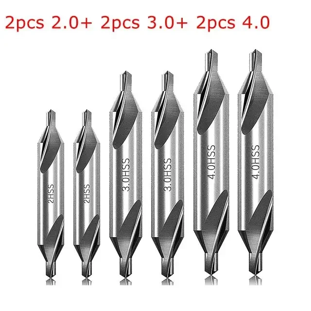 5/6/7Pcs Center Drill Bits Set 60-Degree Angle Center Drill Bits Kit Countersink Tools for Lathe Metalworking 1/1.5/2/2.5/3/4/5