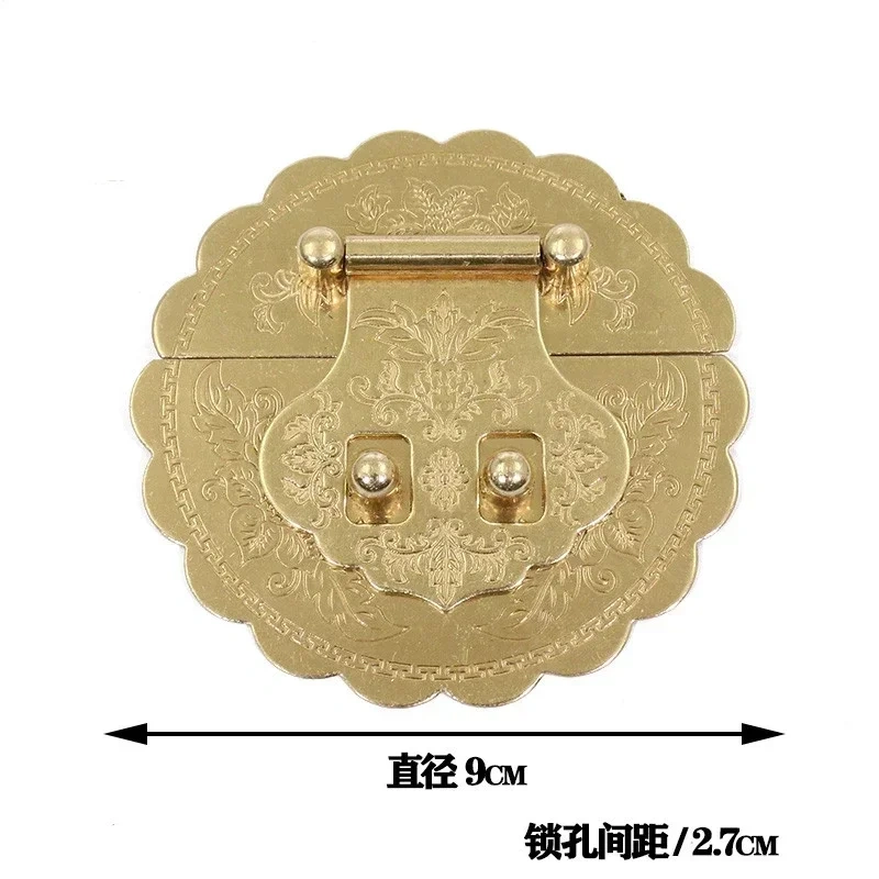 Retro Antique Brass Lock Buckle Box Furniture Box Buckle Jewelry Chest Box Pure Copper Suitcase Buckle Clip Clasp Latch Clasp