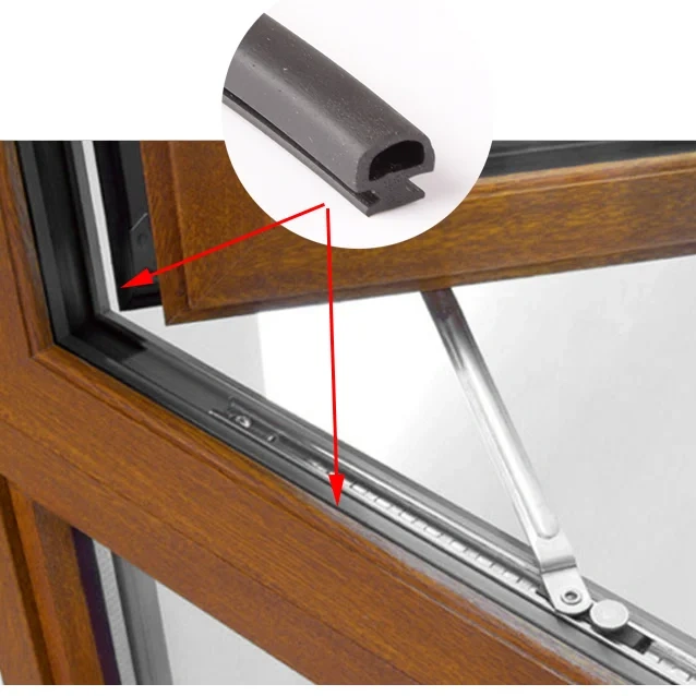 Aluminium Door Window EPDM Rubber Sealing Strip Sliding Screen Sash Seals Gasket 5mm x 7mm x 8mm 6mm x 8mm x 8mm 10m Black