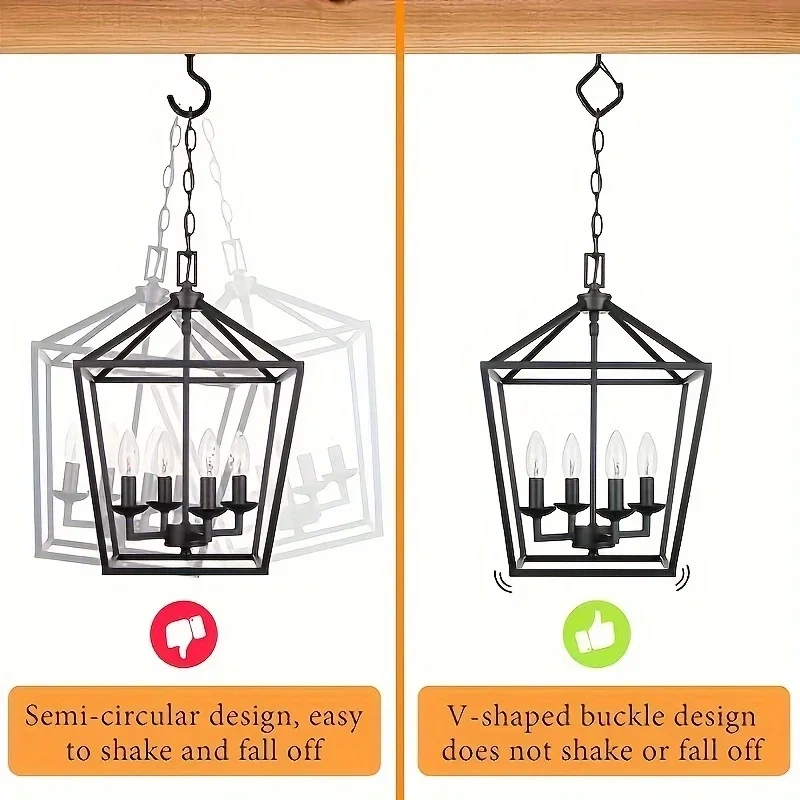 20pcs Square Snap Hanging Hooks - Anti-Drop Bonsai Hooks With Safety Buckles For Christmas Rope String Lights - Includes Wrench