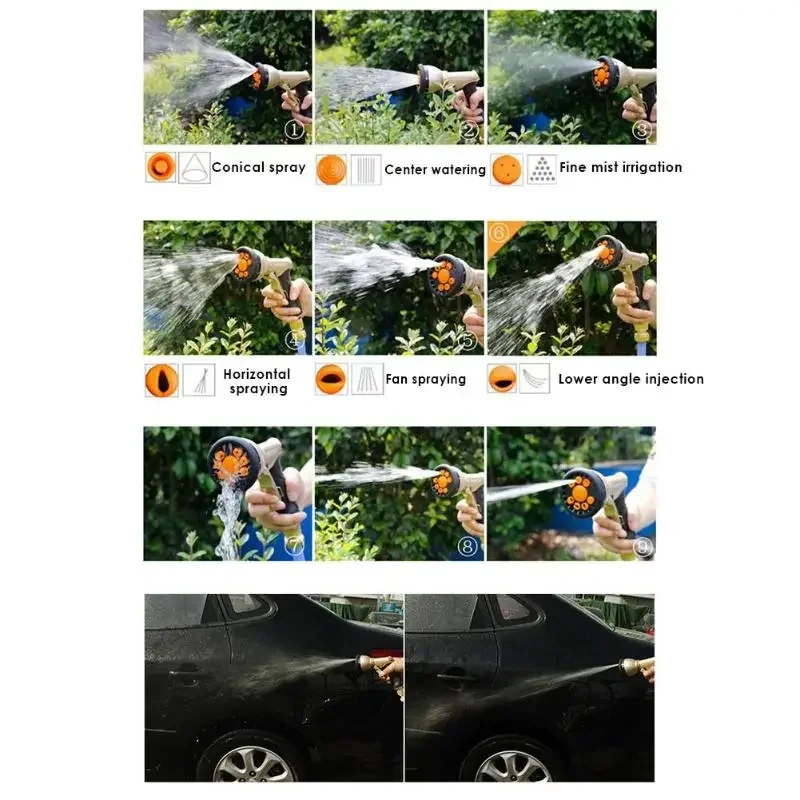 New High-Pressure Water Spray Gun Car Washer Hose Spray Bottle Garden Watering Sprinkler Cleaning Water Gun
