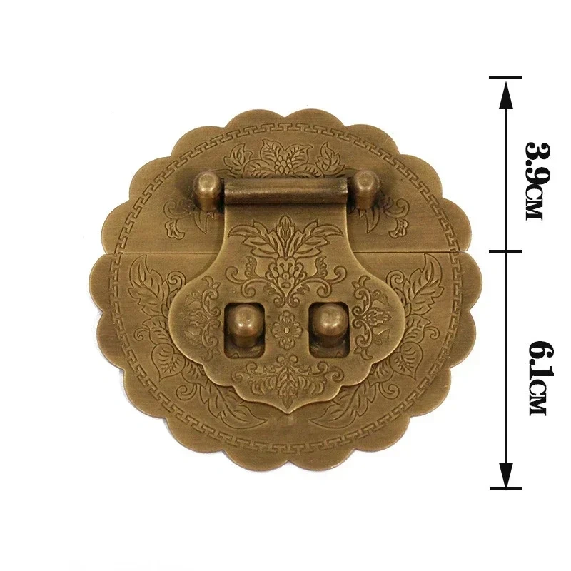 Retro Antique Brass Lock Buckle Box Furniture Box Buckle Jewelry Chest Box Pure Copper Suitcase Buckle Clip Clasp Latch Clasp