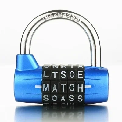 5 Letter Zinc Alloy Combination Padlock Code Password Lock Door Cabinet Drawer Bike Motorcycle Student Locker