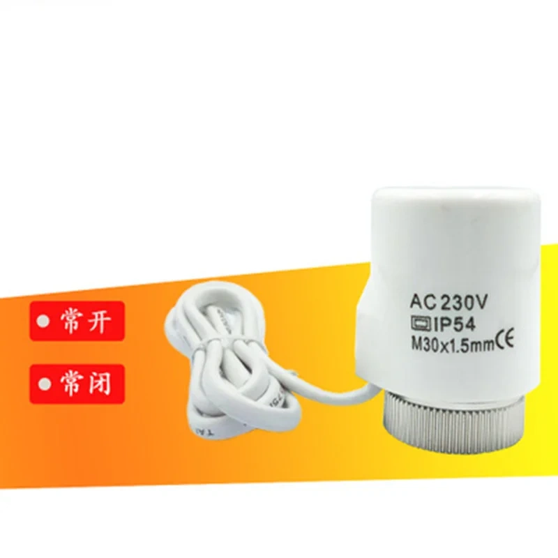 1Pcs 230V NO NC Electric Thermal Actuator Valve Head For Normally Open  Floor Heating Radiator Thermostat Manifold Closed