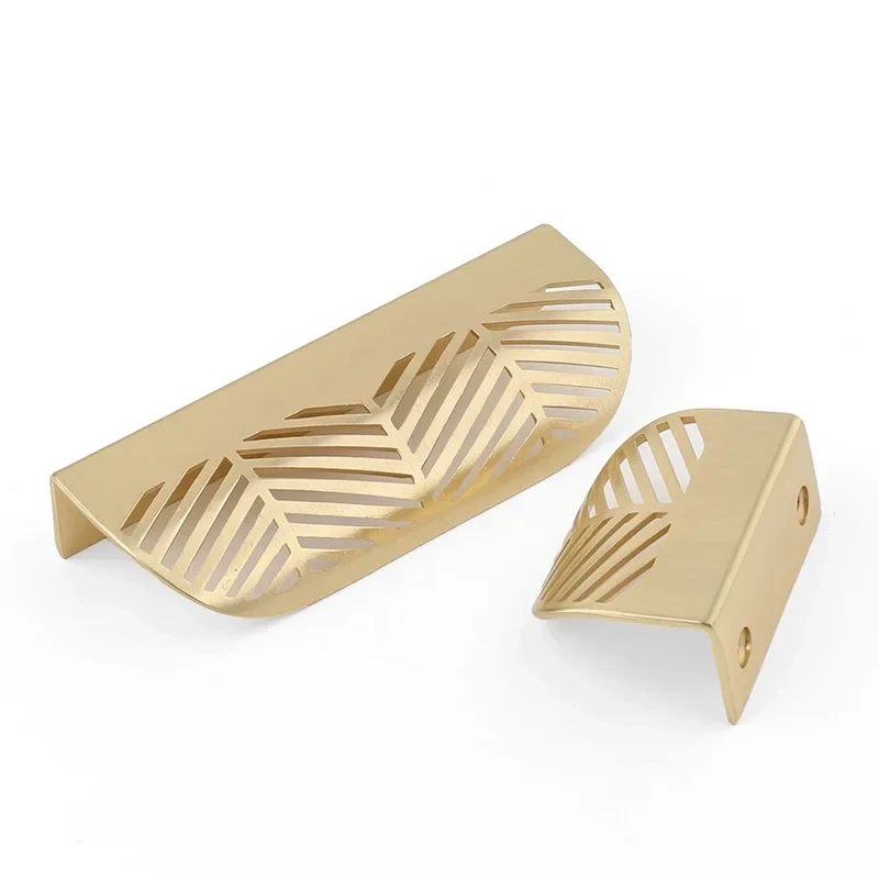 Gold Black Leaf Shape Furniture Kitchen Handles Dresser Shoe Cabinet Door Knob Handle for Cupboard Drawer Pulls Vintage European