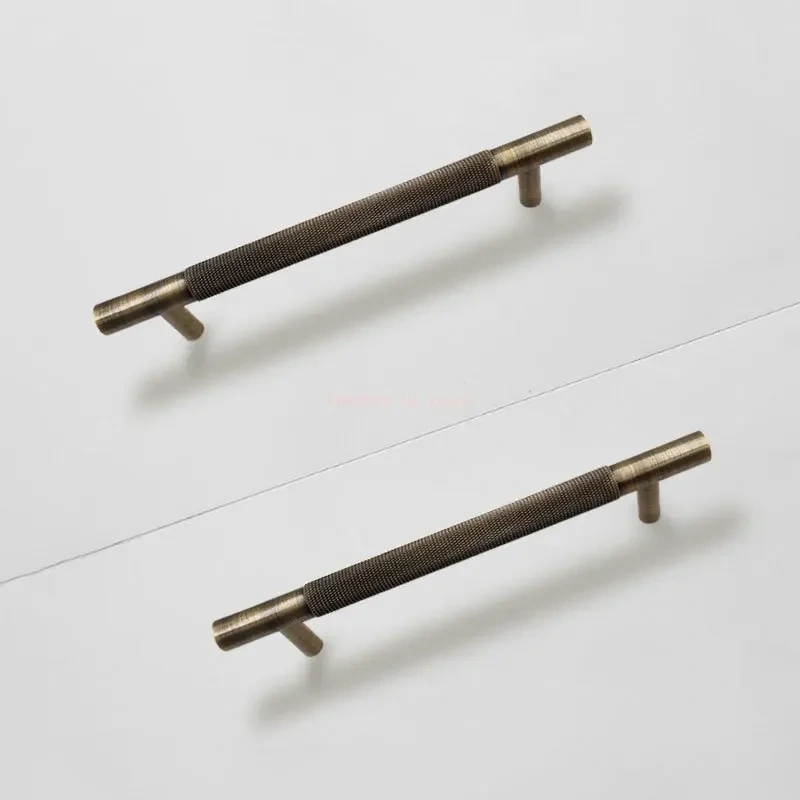 Light luxurious and contracted solid bronze brass knurled handle drawer door handle cabinet knobs