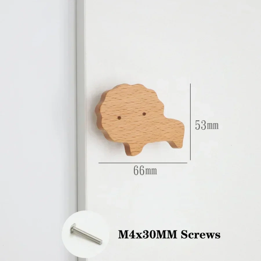 Wooden Animal Cabinet Handles Wood Cloud Hooks Furniture Handles for Cabinets and Drawers Door Knobs Kitchen Wardrobe Door Pulls