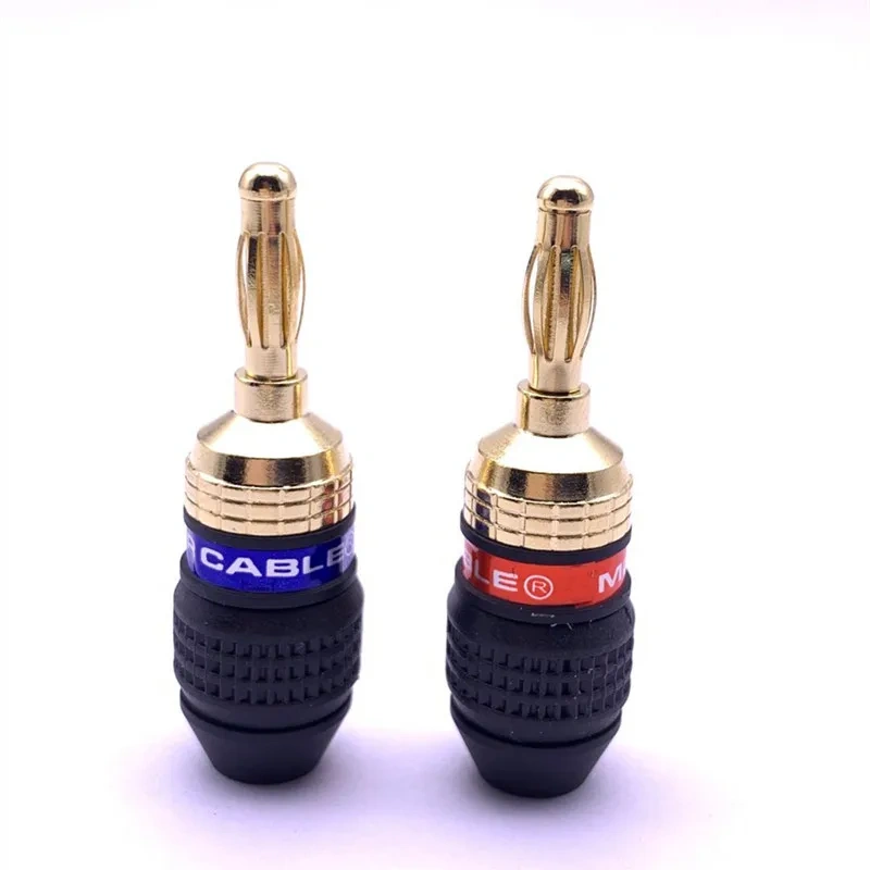 8PCS 4MM Banana Plug Monster 24K Gold Plated Pure Copper Speaker Adapter Screw Speaker Plugs Audio Connectors Plugs