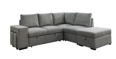 YZ-5201 | Sectional Sofa Bed with Storage & Ottoman