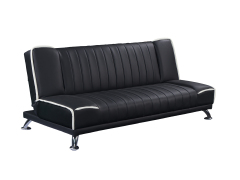 YZ-5249 | Black Sofa Bed with White Piping