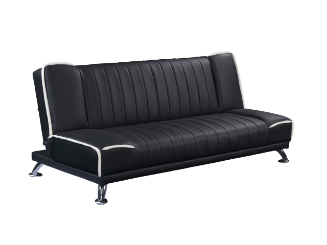 YZ-5249 | Black Sofa Bed with White Piping