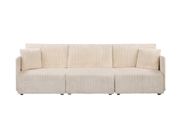 YZ-5253 | 3-Seat Sofa with Raised Stripe Design