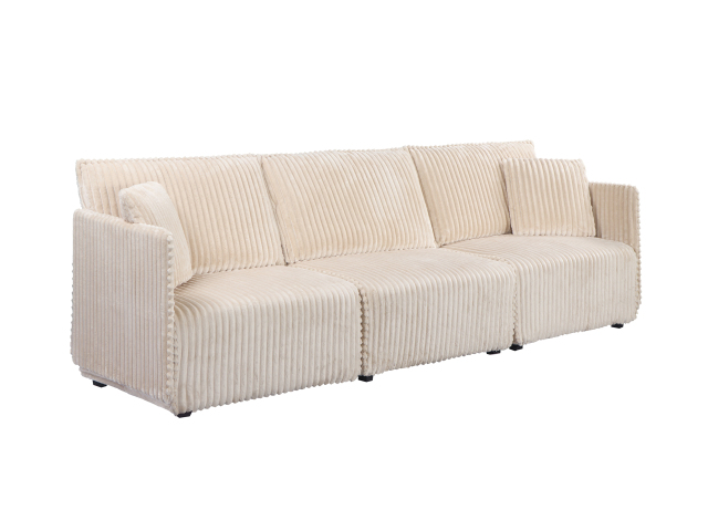 YZ-5253 | 3-Seat Sofa with Raised Stripe Design