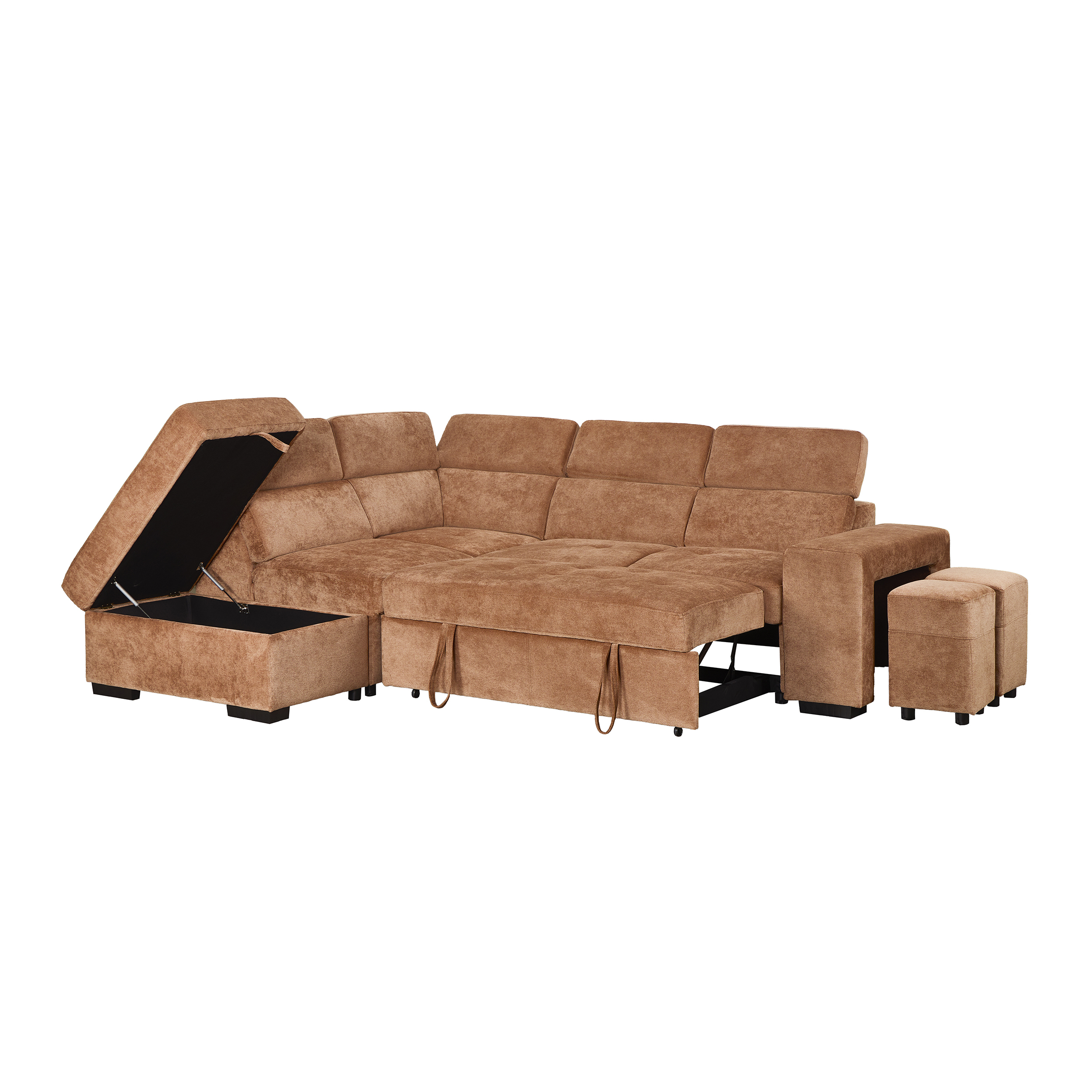 YZ-5318 | Orange Corner Sectional: Versatile Comfort with Smart Storage