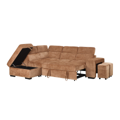 YZ-5318 | Orange Corner Sectional: Versatile Comfort with Smart Storage
