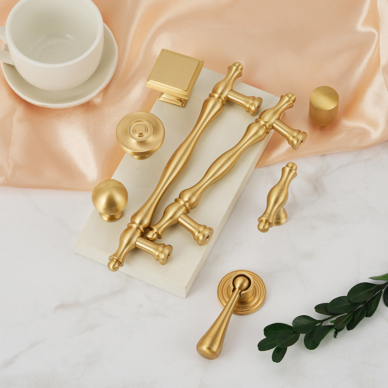 French style solid brass drawer door handles