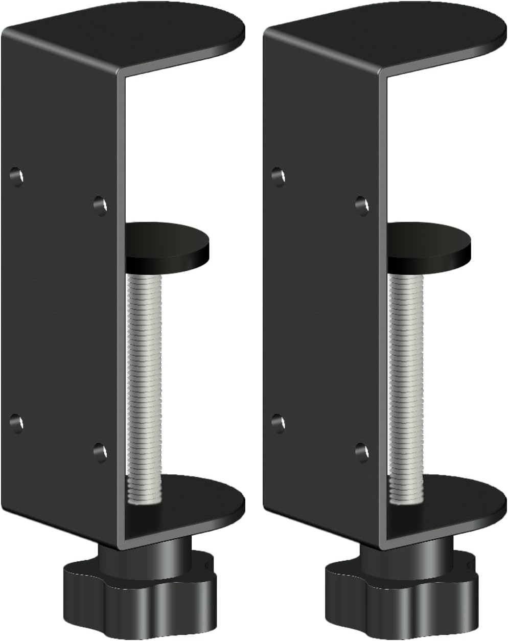lamp‑On Power Strip Holder, 360° Rotatable No Drill Surge Protector Mount Bracket, Heavy‑Duty Thick Iron Desk Edge Power Strip Clamp for Home Office Cable Management, Supports Desktop Under‑Table Installation