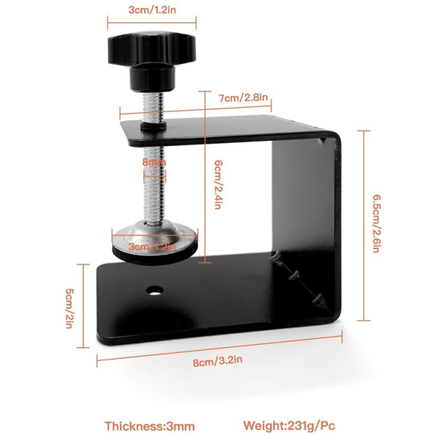 Drawer Front Installation Clamps, Cold-Rolled C Clamps for Woodworking, Door Installation Tools and Cabinet Tools with Protective Pads (1 Pcs)