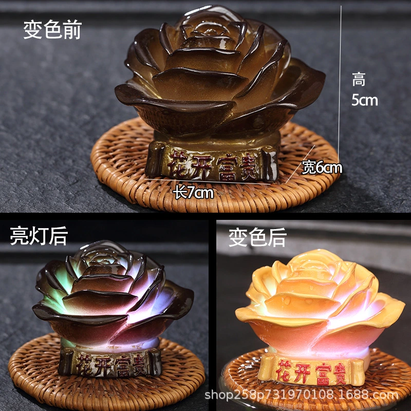 The glowing tea pet ornament, the Flash Pi Xiu for attracting wealth, will change color when the water temperature exceeds 45 degrees Celsius.