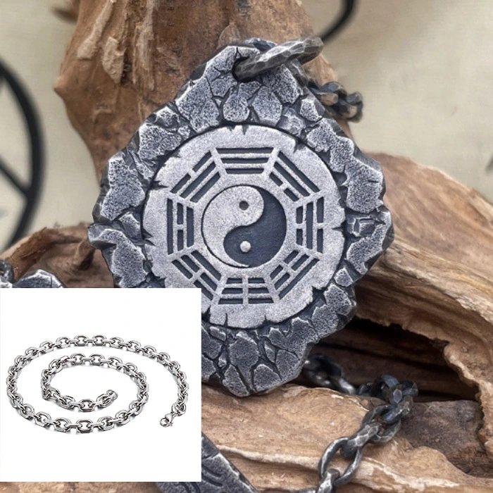 Pure copper silver plated old Zhuque Xuanwu Qinglong White Tiger Taiji gossip four Holy Beast pendant necklace pendant accessories
