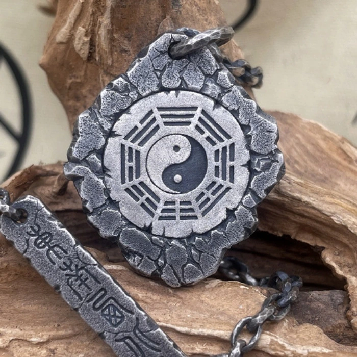 Pure copper silver plated old Zhuque Xuanwu Qinglong White Tiger Taiji gossip four Holy Beast pendant necklace pendant accessories
