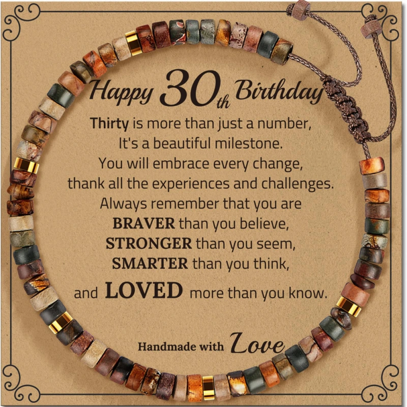 Hand-woven, pure natural hand-strung beads for birthdays. They can bring good luck, boost energy and increase self-confidence.