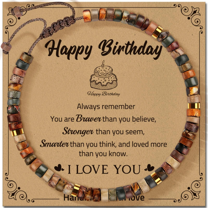 Hand-woven, pure natural hand-strung beads for birthdays. They can bring good luck, boost energy and increase self-confidence.