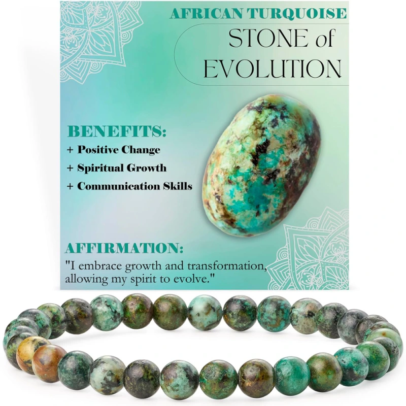 6mm African turquoise sub-hand-strung beads made of natural stones.