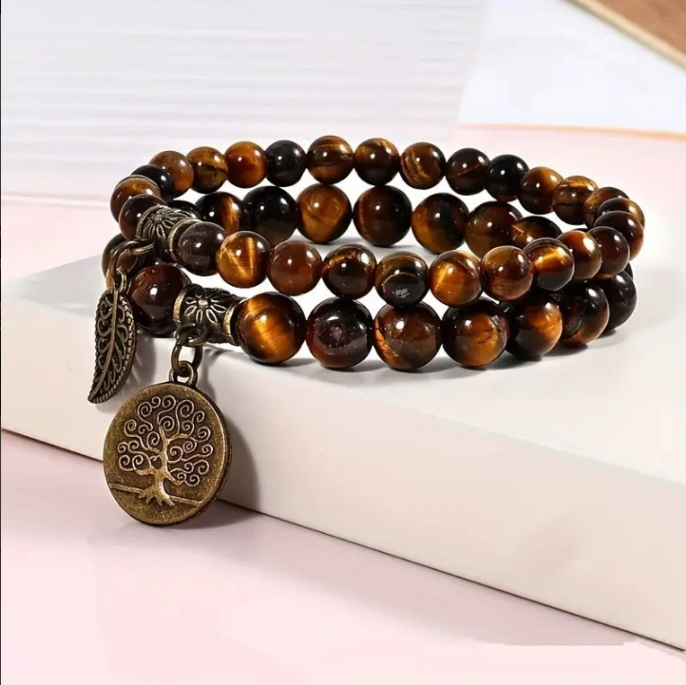 Bracelet Set with Life Tree Leaf Pendants,Tree of Life Bracelet