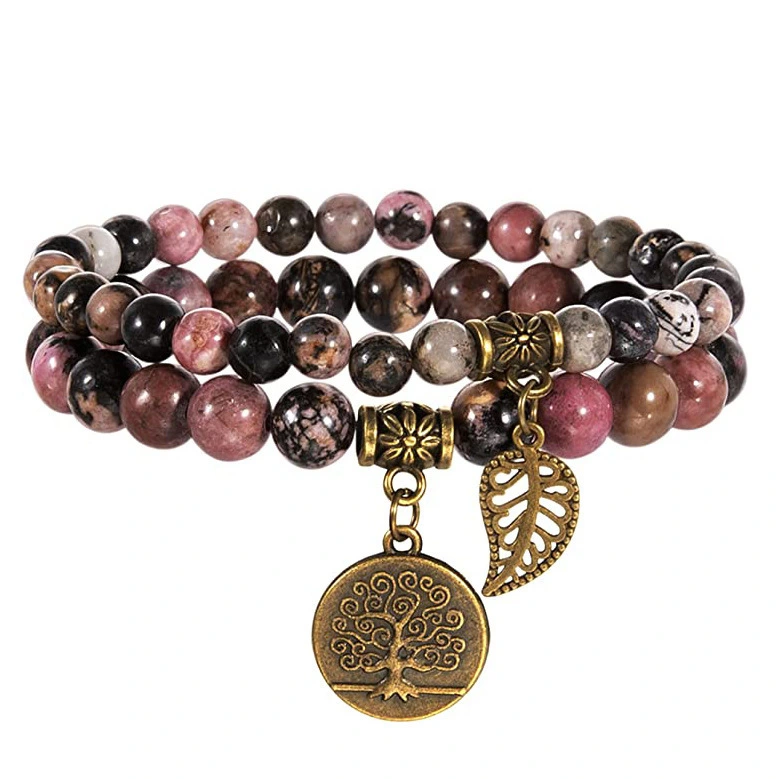 Bracelet Set with Life Tree Leaf Pendants,Tree of Life Bracelet