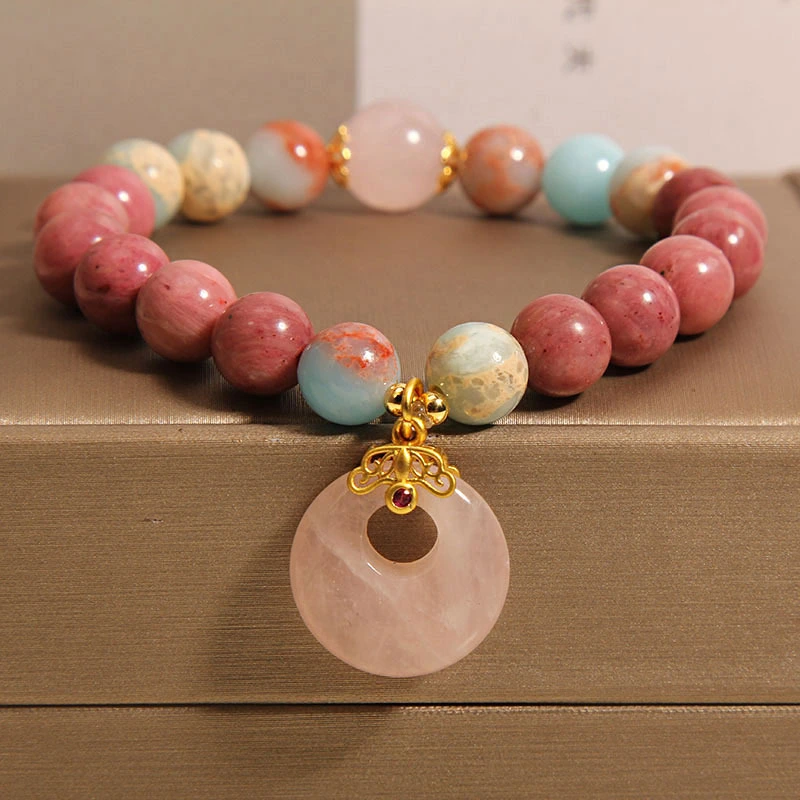 The natural rhodonite raw stones can bring love, stabilize emotions, enhance interpersonal relationships and relieve anxiety.
