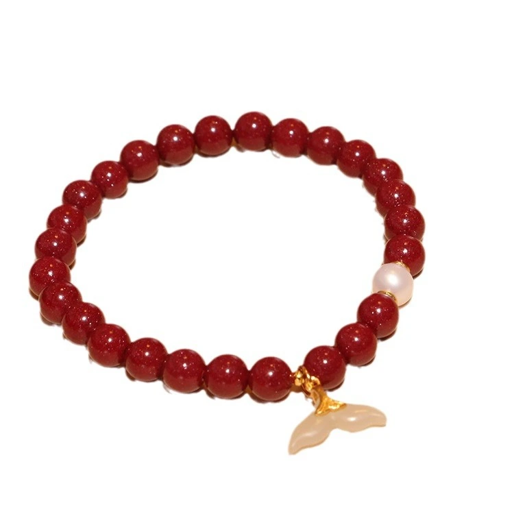 The mermaid's tears, cinnabar and pearl bead bracelets, can help you improve your mood and boost your confidence.