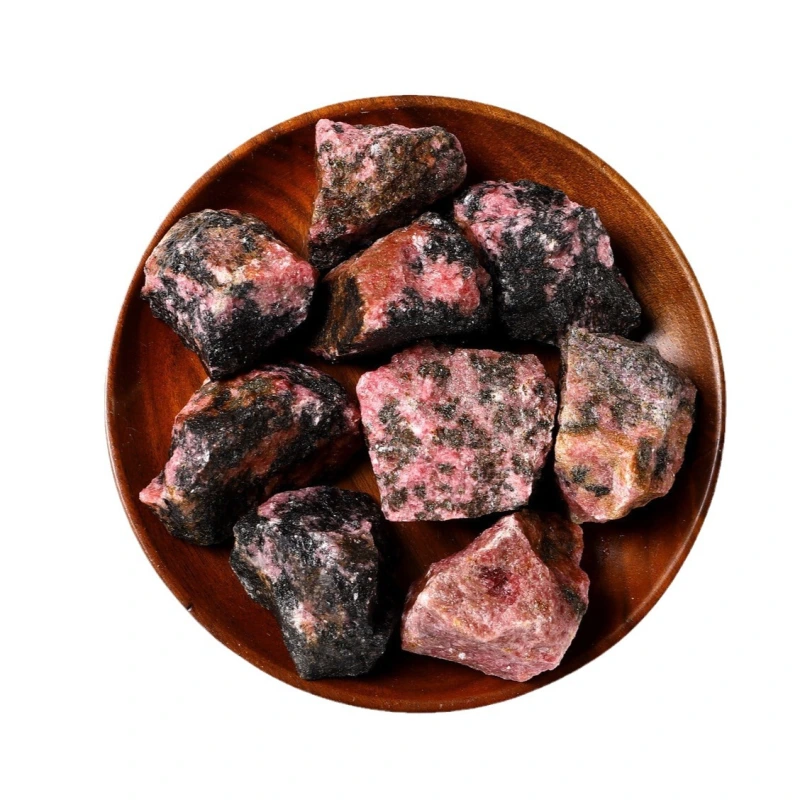 The natural rhodonite raw stones can bring love, stabilize emotions and enhance interpersonal relationships.